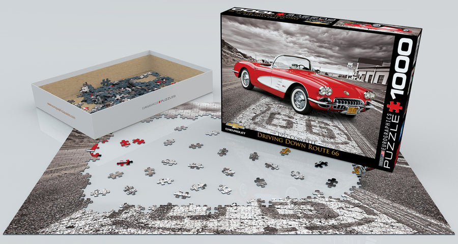 1959 Corvette Driving Down Route 66