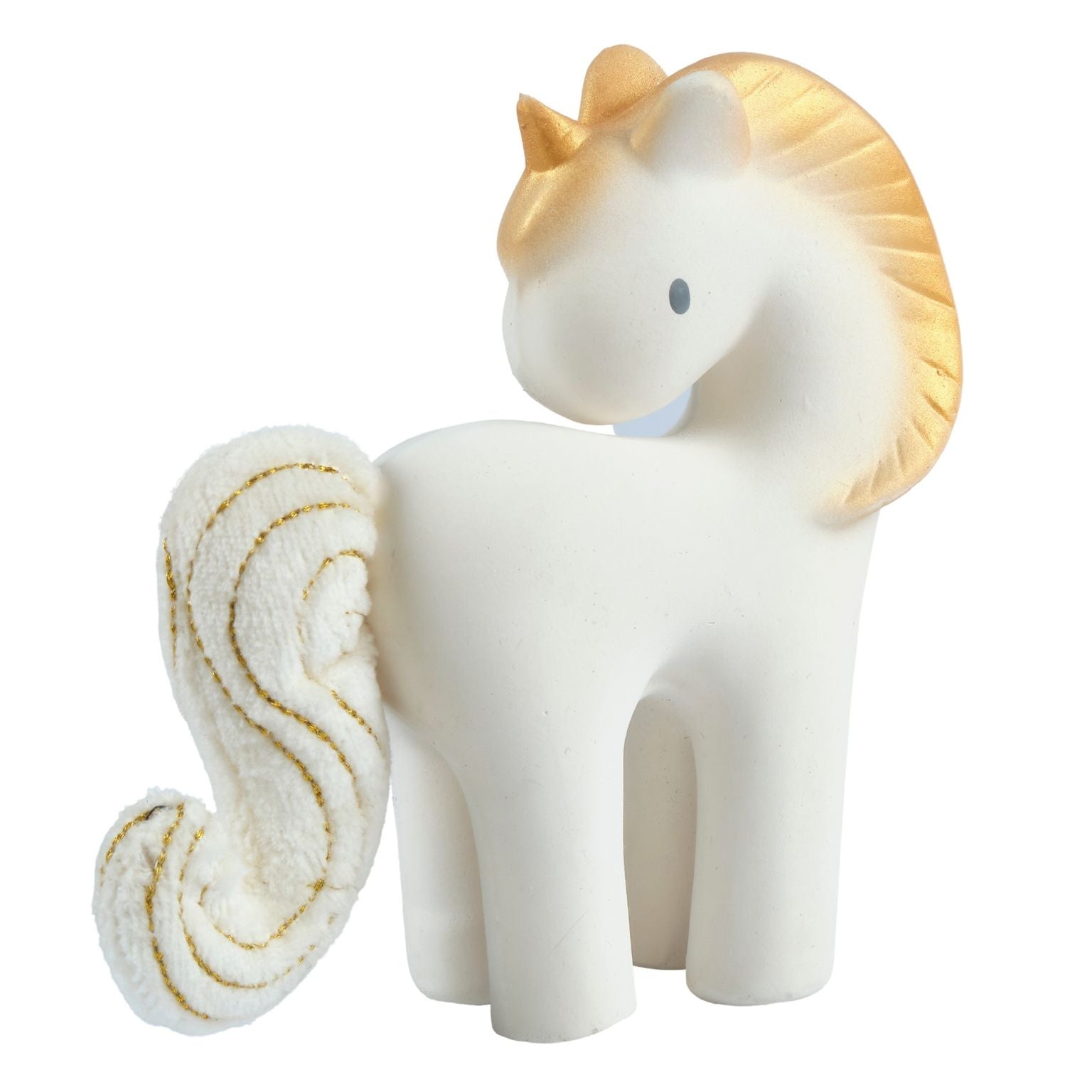 Shining Stars Unicorn Organic Natural Rubber Rattle With Crinkle Tail
