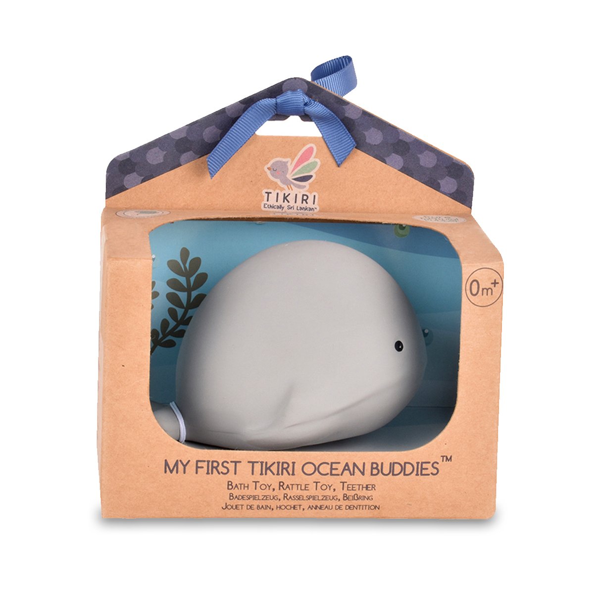WHALE - Organic Natural Rubber Teether, Rattle & Bath Toy