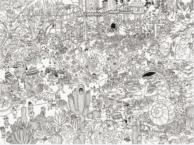 GIANT COLOURING POSTER | DAY AT THE GARDEN