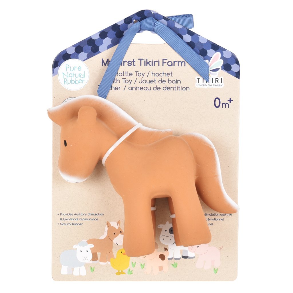 HORSE - Organic Natural Rubber Teether, Rattle & Bath Toy
