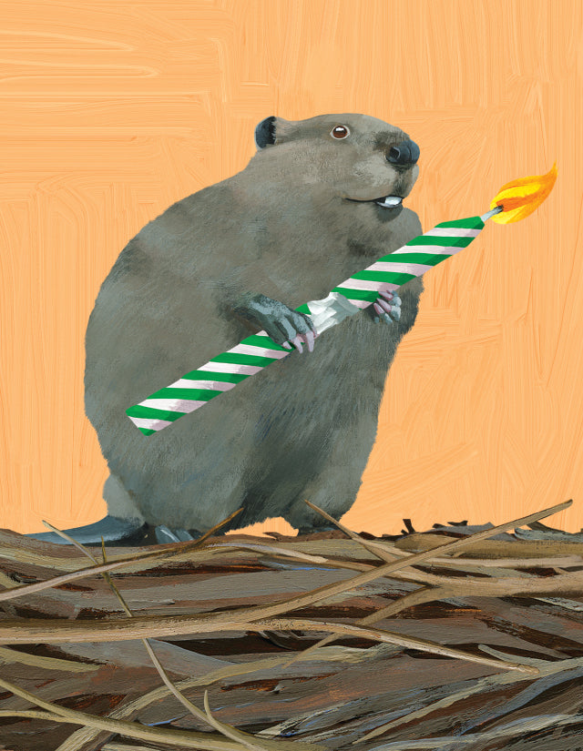 BD beaver with candle|Halfpenny