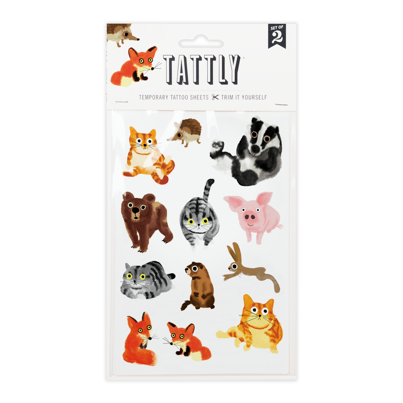 FURRY FRIENDS TATTOO SHEET