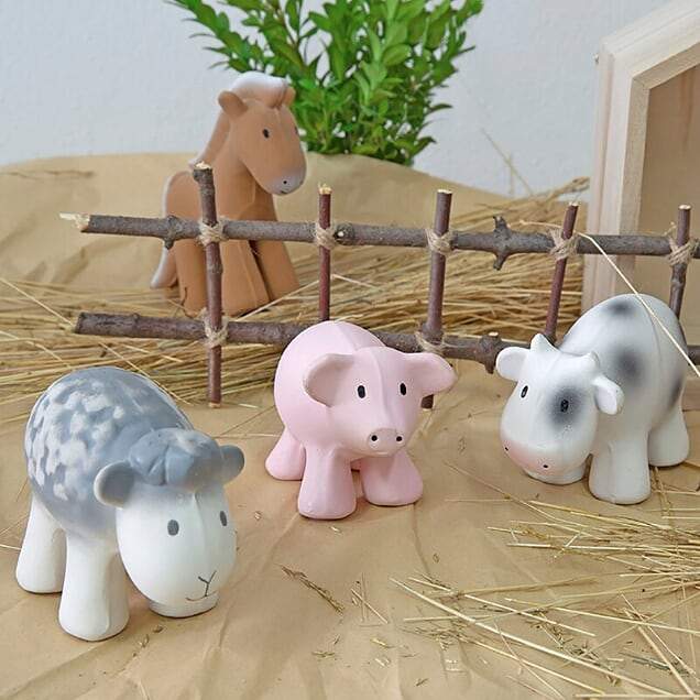 HORSE - Organic Natural Rubber Teether, Rattle & Bath Toy