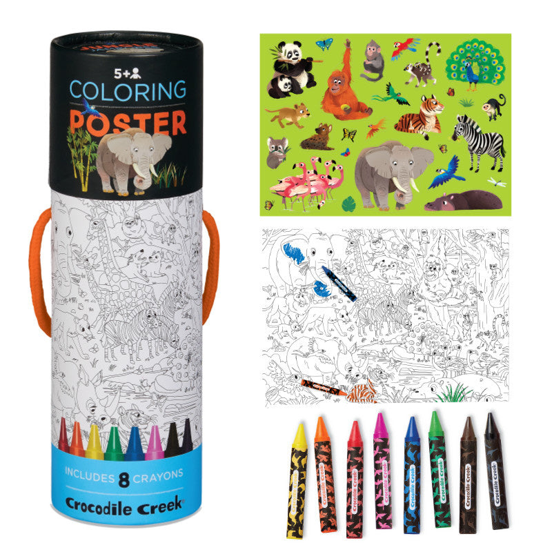 Colour a Poster w/ Crayons | Jungle Animals