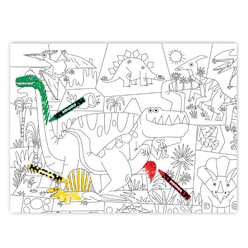 Colour a Poster w/ Crayons | Dinosaur