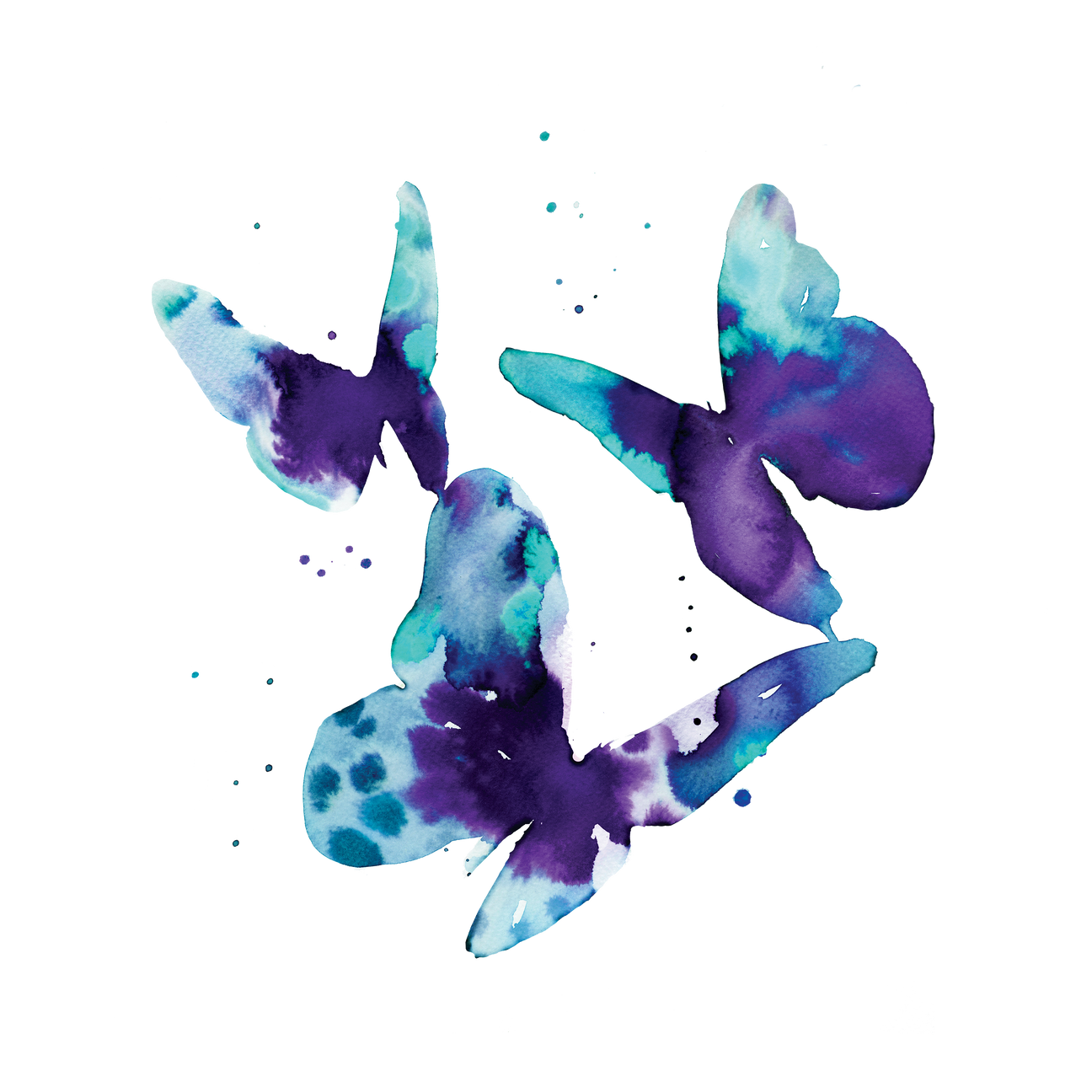 AQUA BUTTERFLIES TATTOO PAIR
