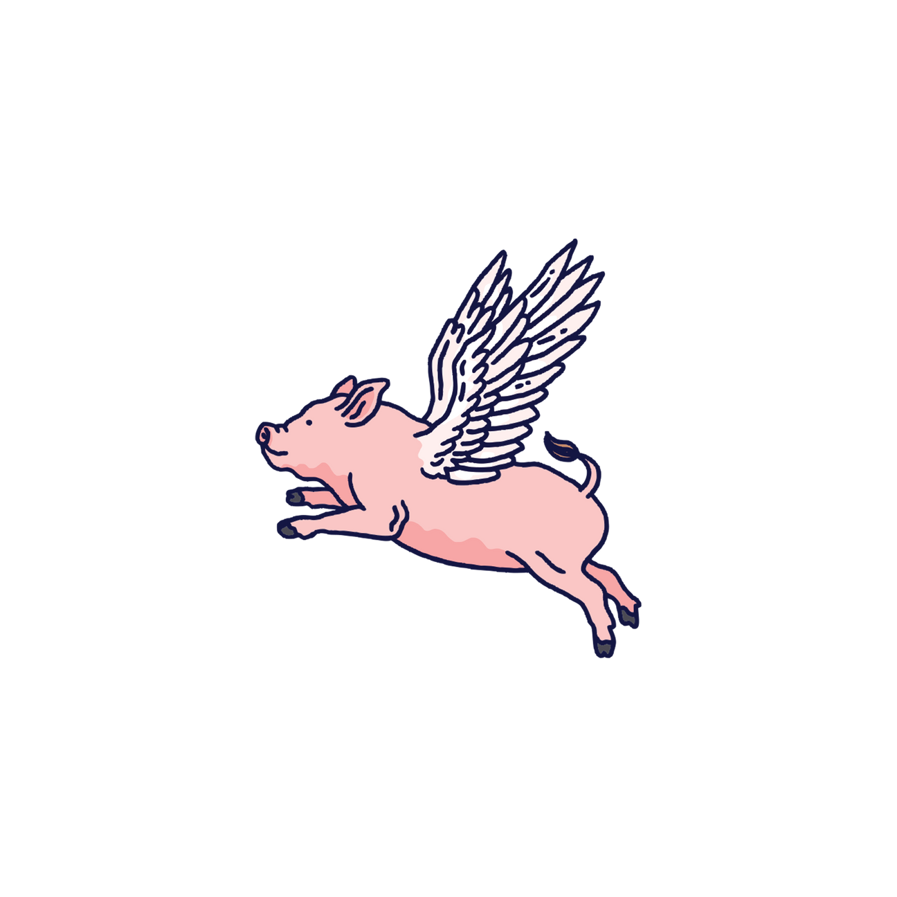 FLYING PIG TATTOO PAIR