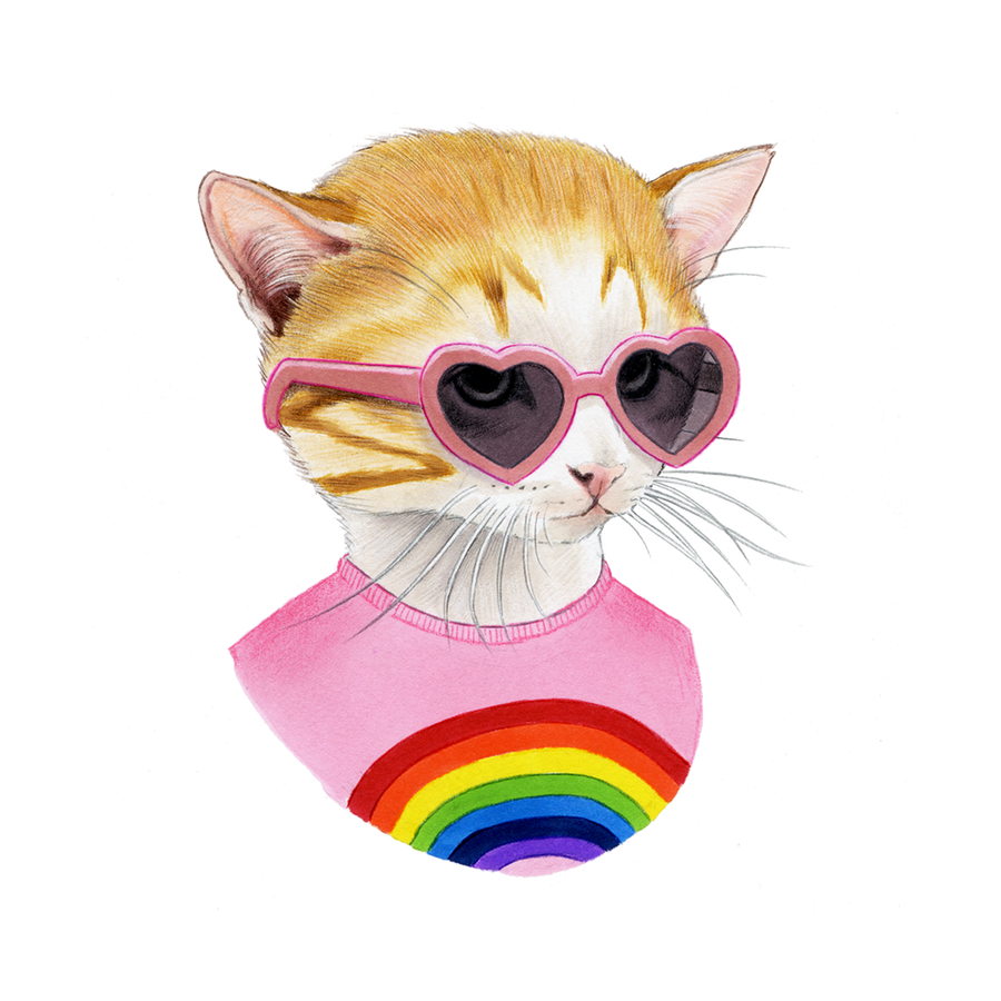 RAINBOW KITTEN TATTOO PAIR