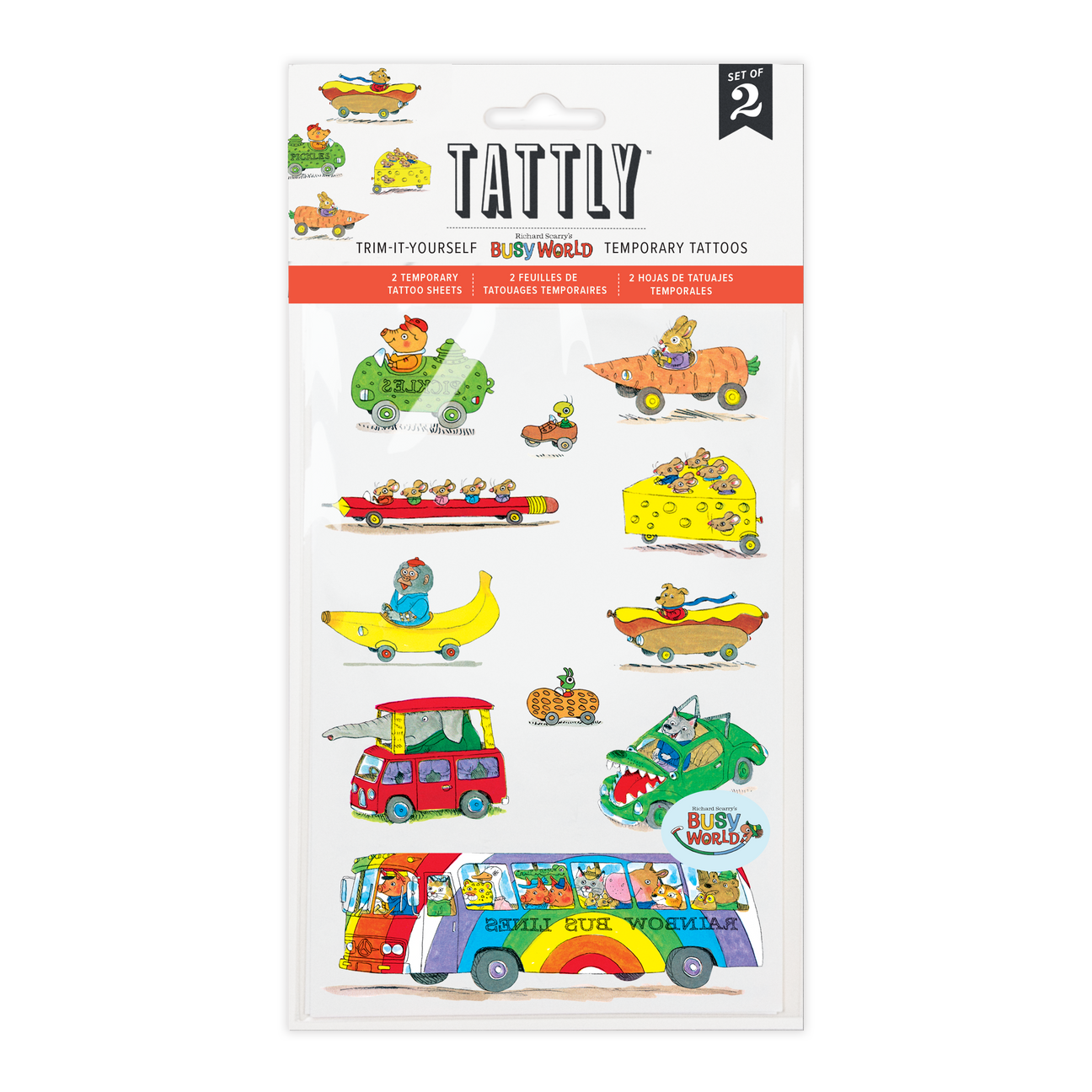 THINGS THAT GO RICHARD SCARRY TATTOO SHEET