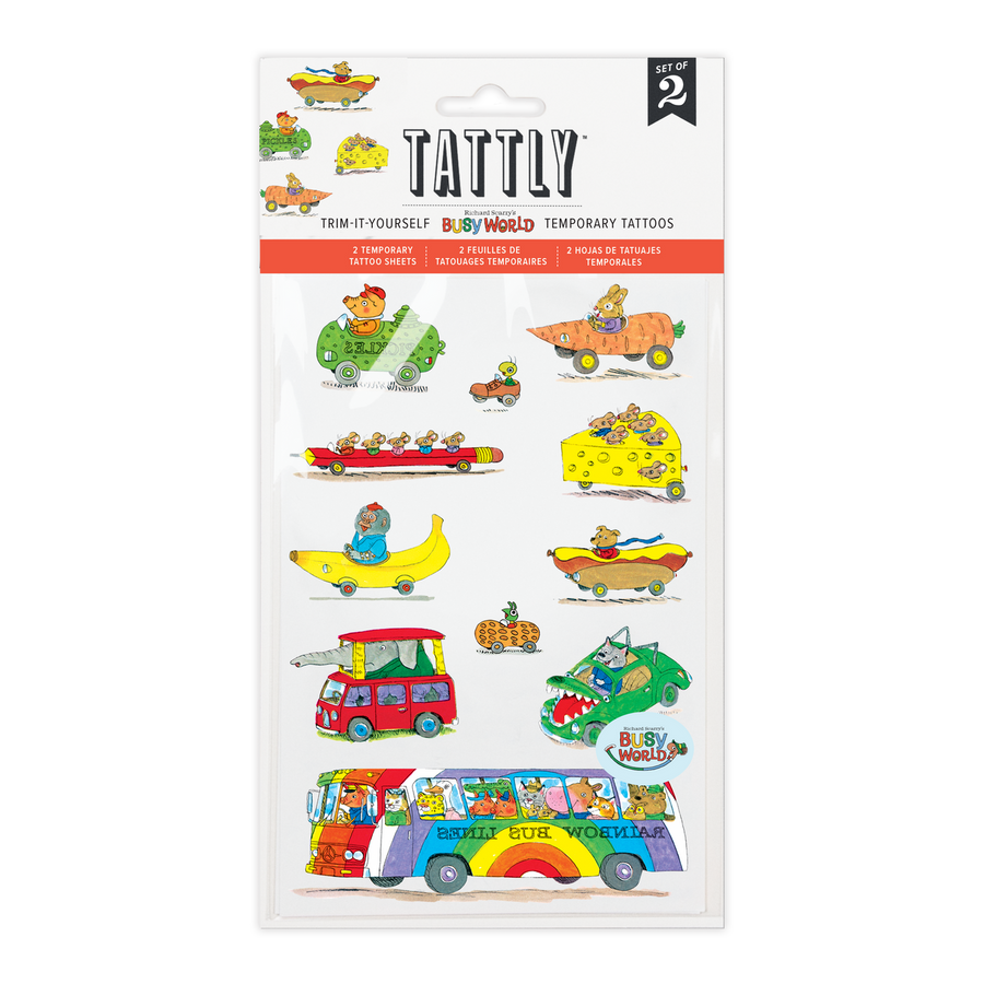 THINGS THAT GO RICHARD SCARRY TATTOO SHEET