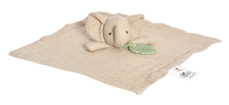 Elephant Comforter with Natural Rubber Teether